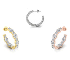 18K Round Bespoke Diamond Earrings — 3 COLOR
