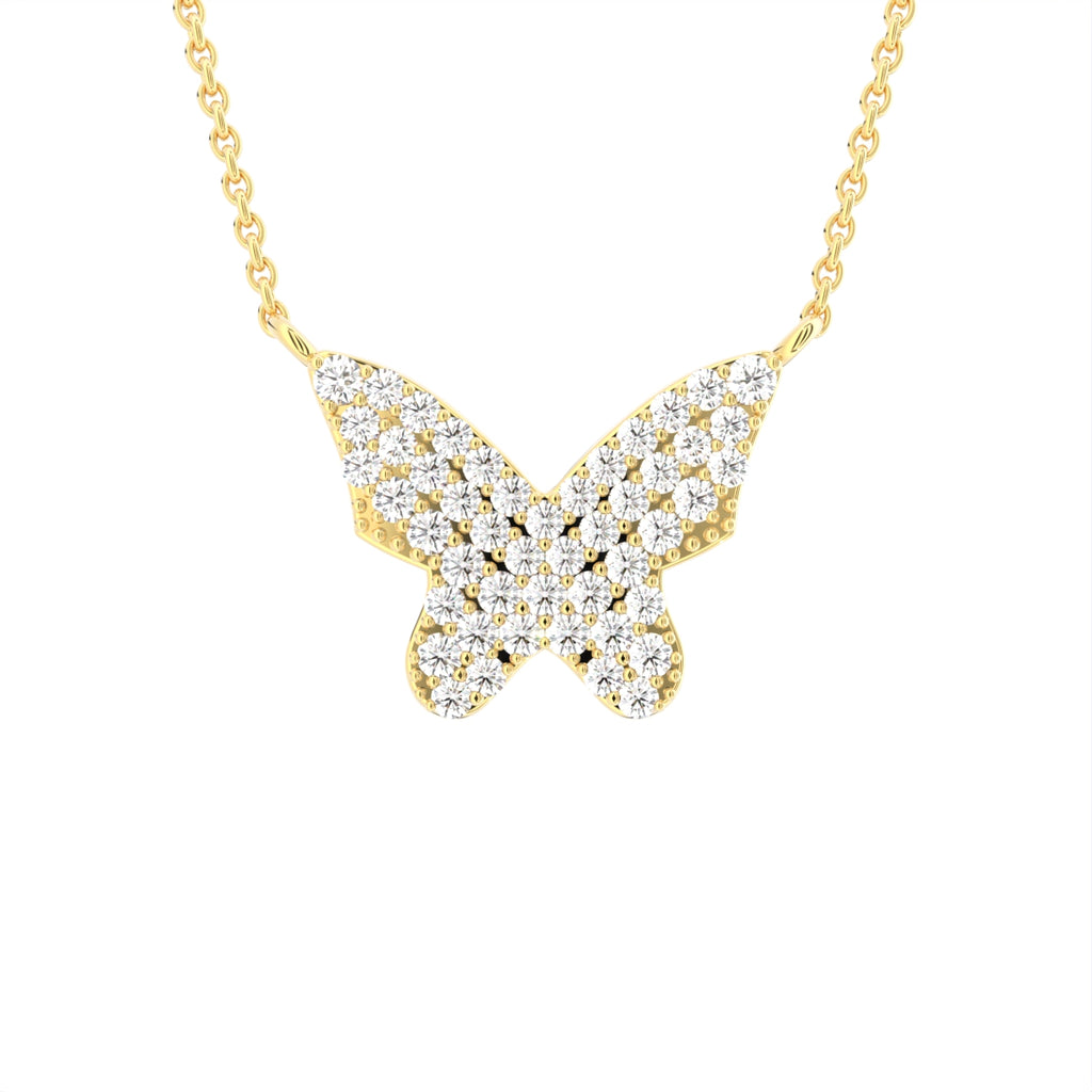 vimg:FJ6471|vimg:FJ6473|vimg:FJ6474|vimg:FJ6478|18K Butterfly Round Diamond Pendant — FRONT