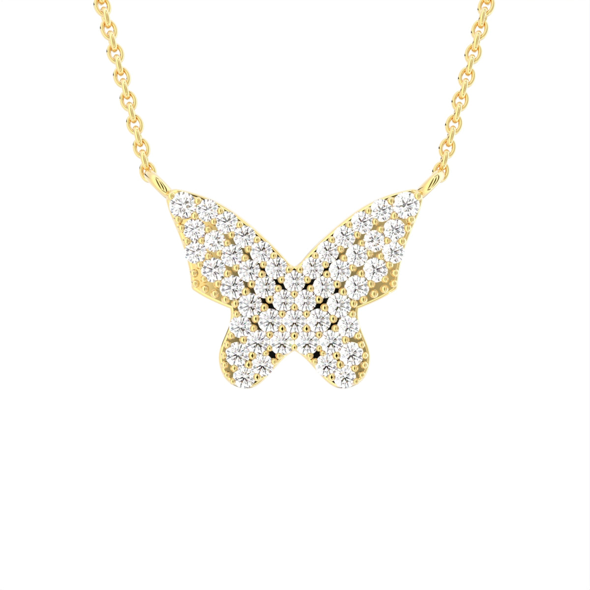 vimg:FJ6471|vimg:FJ6473|vimg:FJ6474|vimg:FJ6478|18K Butterfly Round Diamond Pendant — FRONT
