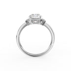 18K Solitaire Emerald Cut Diamond Engagement Ring — FRONT