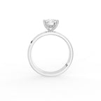 18K Solitaire Cushion Diamond Ring — FRONT