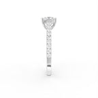 18K Solitaire Princess Diamond Engagement Ring — SIDE
