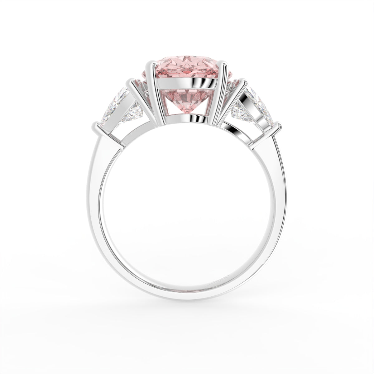 vimg:FJ2448|18K White Gold Trilogy Oval Diamond Ring — FRONT