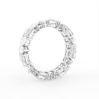 14K White Gold Emerald Diamond Full Eternity Ring — 3D VIEW