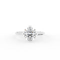 18K Solitaire Round Diamond Engagement Ring — TOP