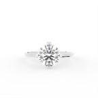 18K Solitaire Round Diamond Engagement Ring — TOP