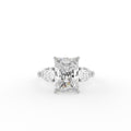 18K Trilogy Radiant Diamond Engagement Ring — TOP