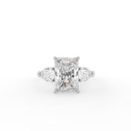 18K Trilogy Radiant Diamond Engagement Ring — TOP
