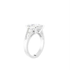 18K White Gold Cushion Diamond Ring — 3D VIEW