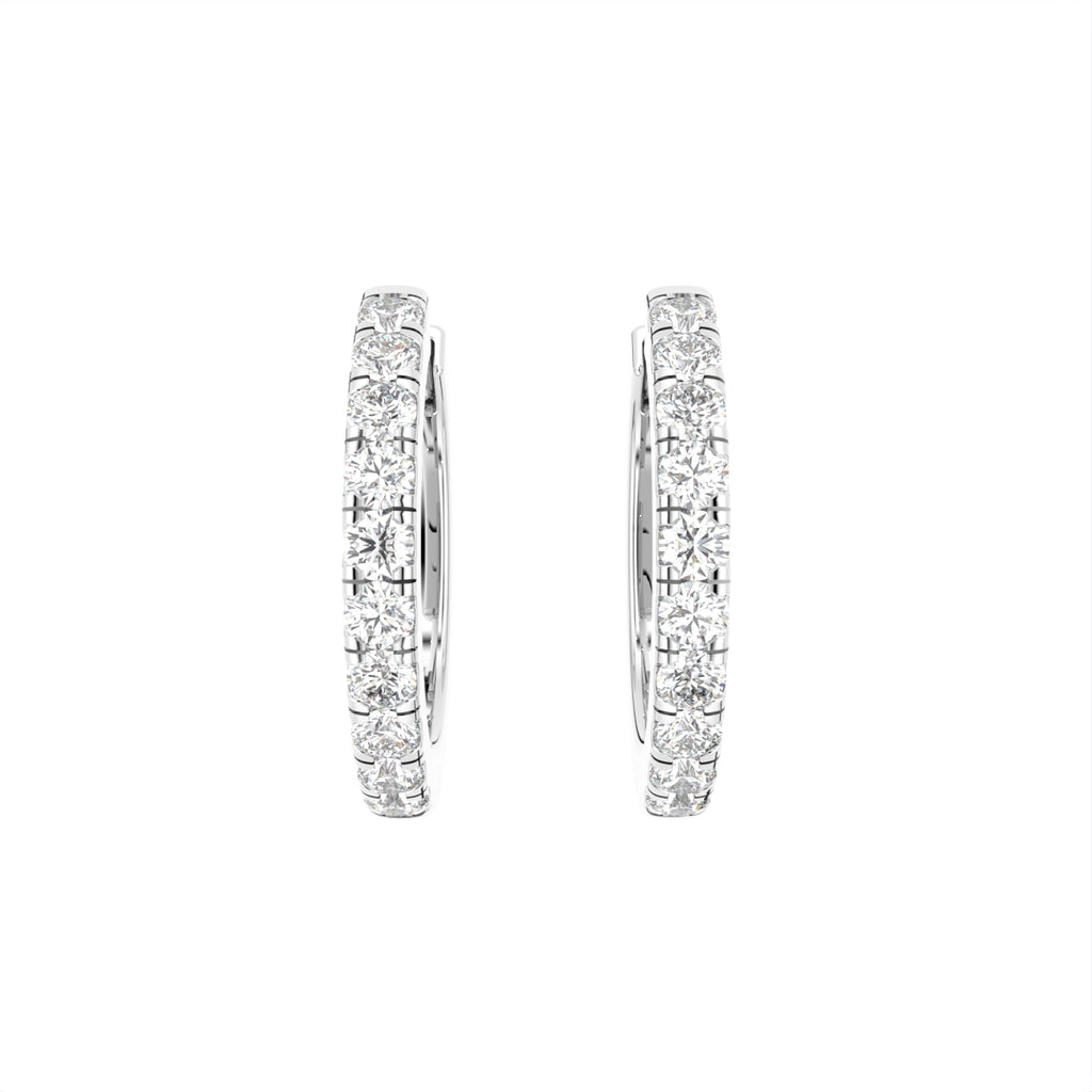 18K Diamond Hoop Earrings — TOP