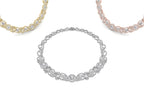 18K Round Brilliant Tennis Diamond Necklace — 3 COLOR