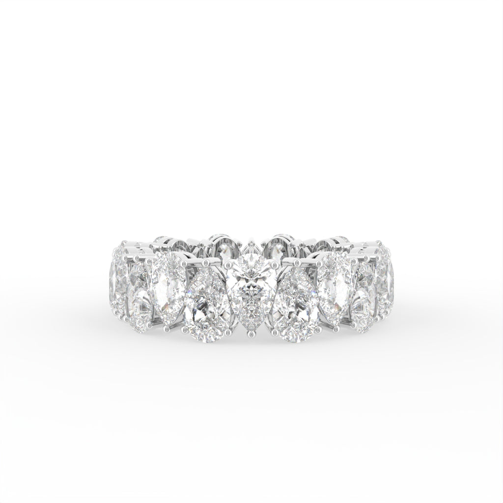 vimg:FJ3270|vimg:FJ3274|vimg:FJ3282|vimg:FJ3284|vimg:FJ3285|14K White Gold Full Eternity Pear Diamond Ring — TOP