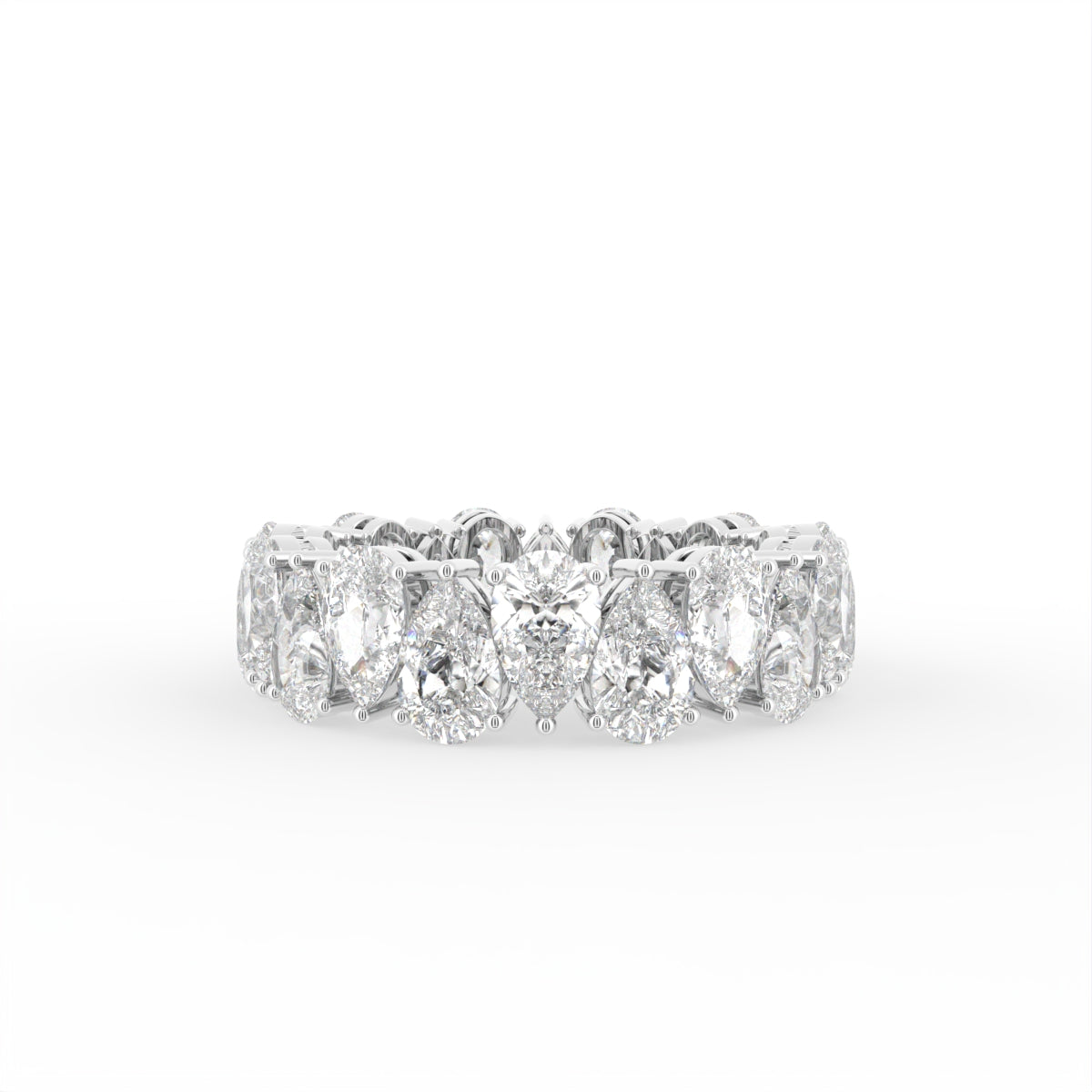 vimg:FJ3270|vimg:FJ3274|vimg:FJ3282|vimg:FJ3284|vimg:FJ3285|14K White Gold Full Eternity Pear Diamond Ring — TOP