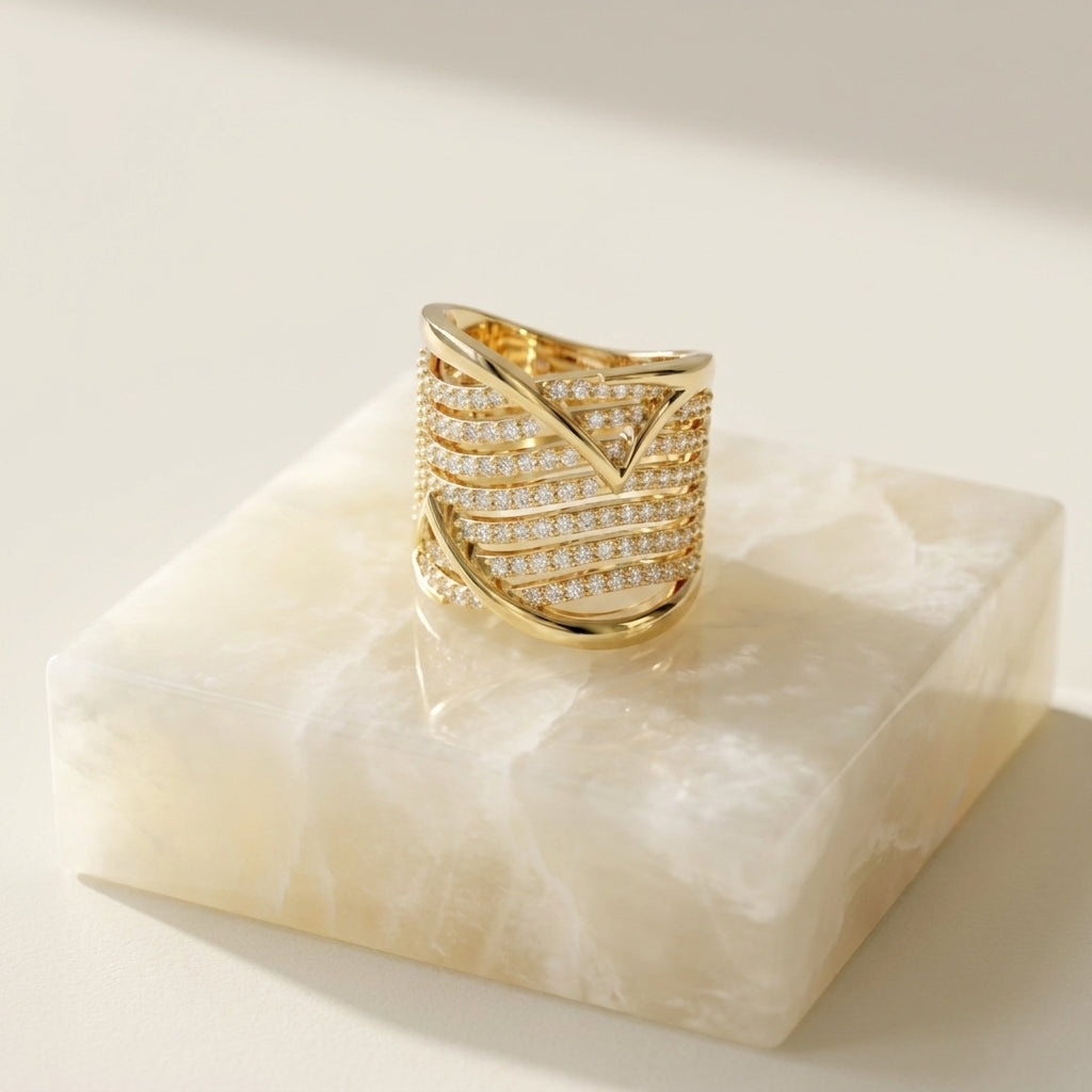 Sterling Silver Diamond Ring