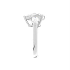 18K Trilogy Pear Diamond Engagement Ring — SIDE