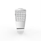 18K White Gold Bespoke Pave Diamond Ring — SIDE