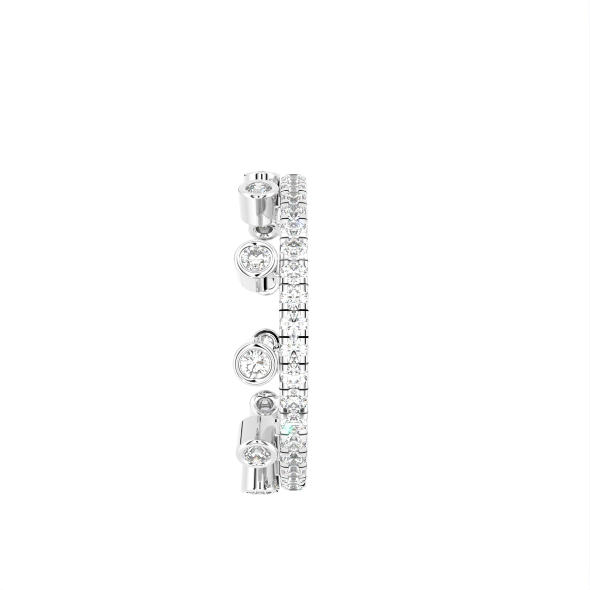 18K Yellow Gold Round Eternity Diamond Ring — SIDE