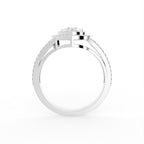 18K Halo Diamond Engagement Ring — FRONT