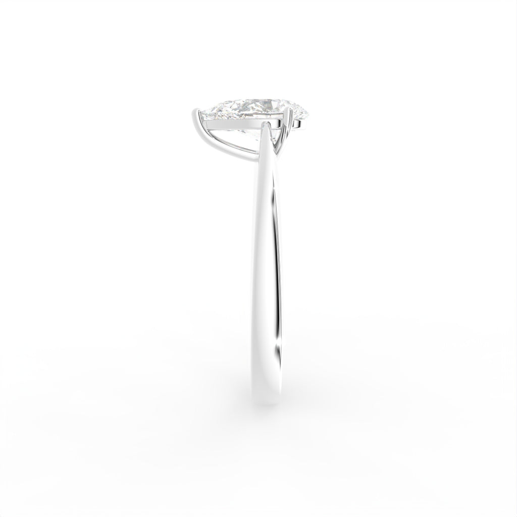18K Pear Solitaire Diamond Ring — SIDE