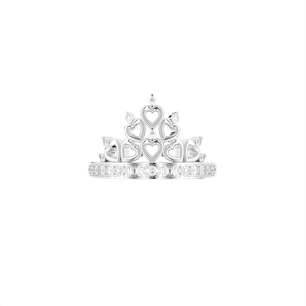 18K Bespoke Crown Diamond Ring — TOP