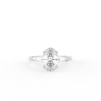 18K Solitaire Oval Diamond Engagement Ring — TOP