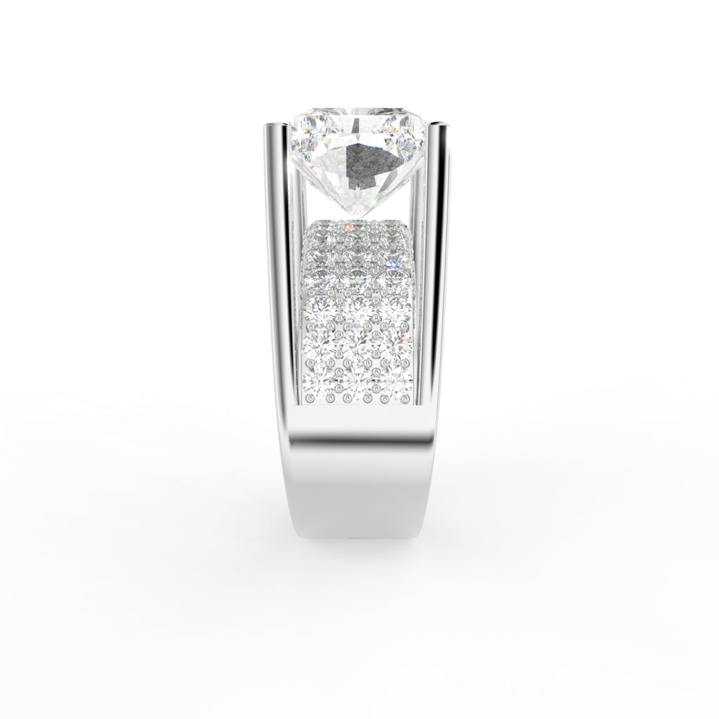 18K Bespoke Solitaire Diamond Ring — SIDE