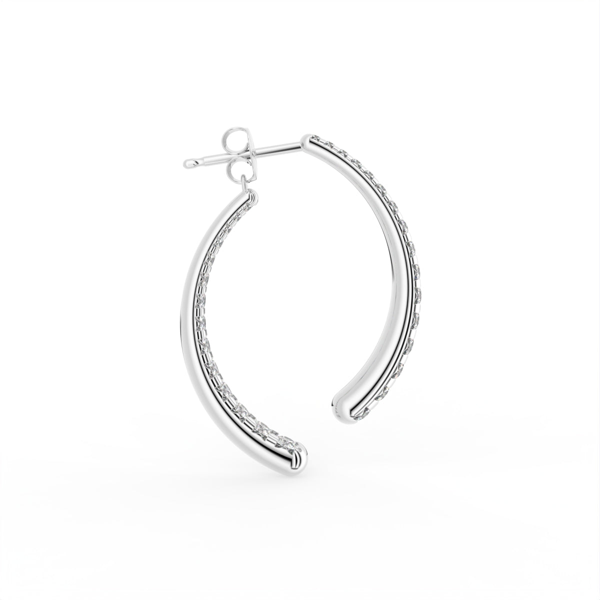 18K Pave Bespoke Diamond Hoop Earrings — SIDE VIEW