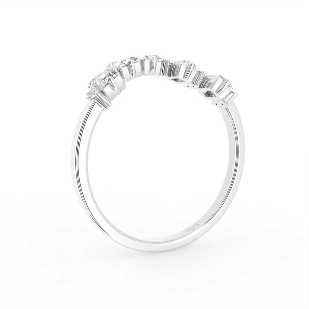 18K White Gold Baguette Diamond Ring — 3D VIEW