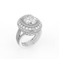 Sterling Silver Oval Diamond Ring — IMAGE URL