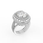 Sterling Silver Oval Diamond Ring — IMAGE URL