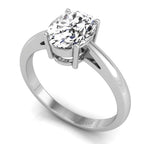 18K Solitaire Oval Diamond Ring — 3D VIEW