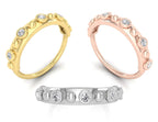 18K Bezel Round Diamond Ring — 3 COLOR