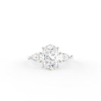 18K Trilogy Oval Diamond Ring — TOP