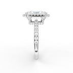18K White Gold Halo Radiant Diamond Ring — TOP