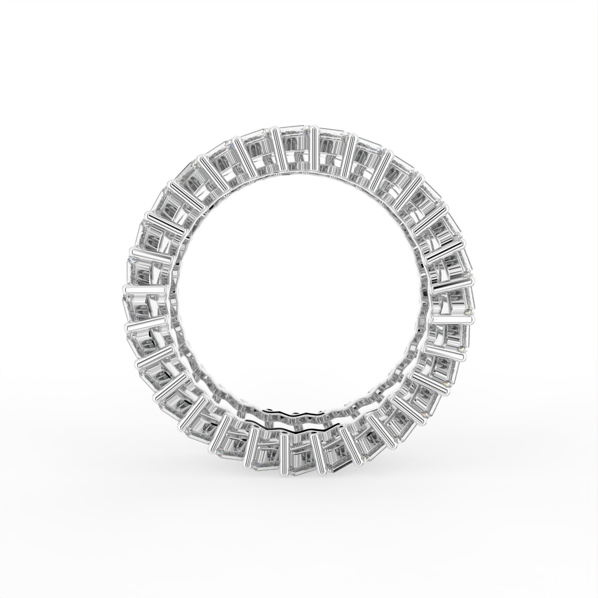 18K White Gold Eternity Baguette Diamond Ring — FRONT