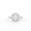 18K Halo Solitaire Round Diamond Engagement Ring — TOP