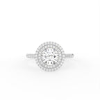 18K Halo Solitaire Round Diamond Engagement Ring — TOP