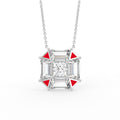 vimg:Z01078|vimg:Z01079|18K Bespoke Princess Diamond Pendant — FRONT