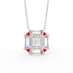 vimg:Z01078|vimg:Z01079|18K Bespoke Princess Diamond Pendant — FRONT