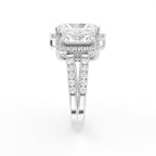 18K White Gold Halo Diamond Engagement Ring — SIDE