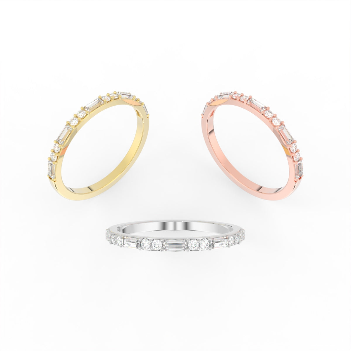 Sterling Silver Diamond Ring — 3 COLOR