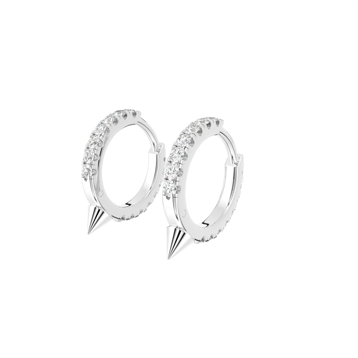 18K Hoop Diamond Earrings — 3D VIEW