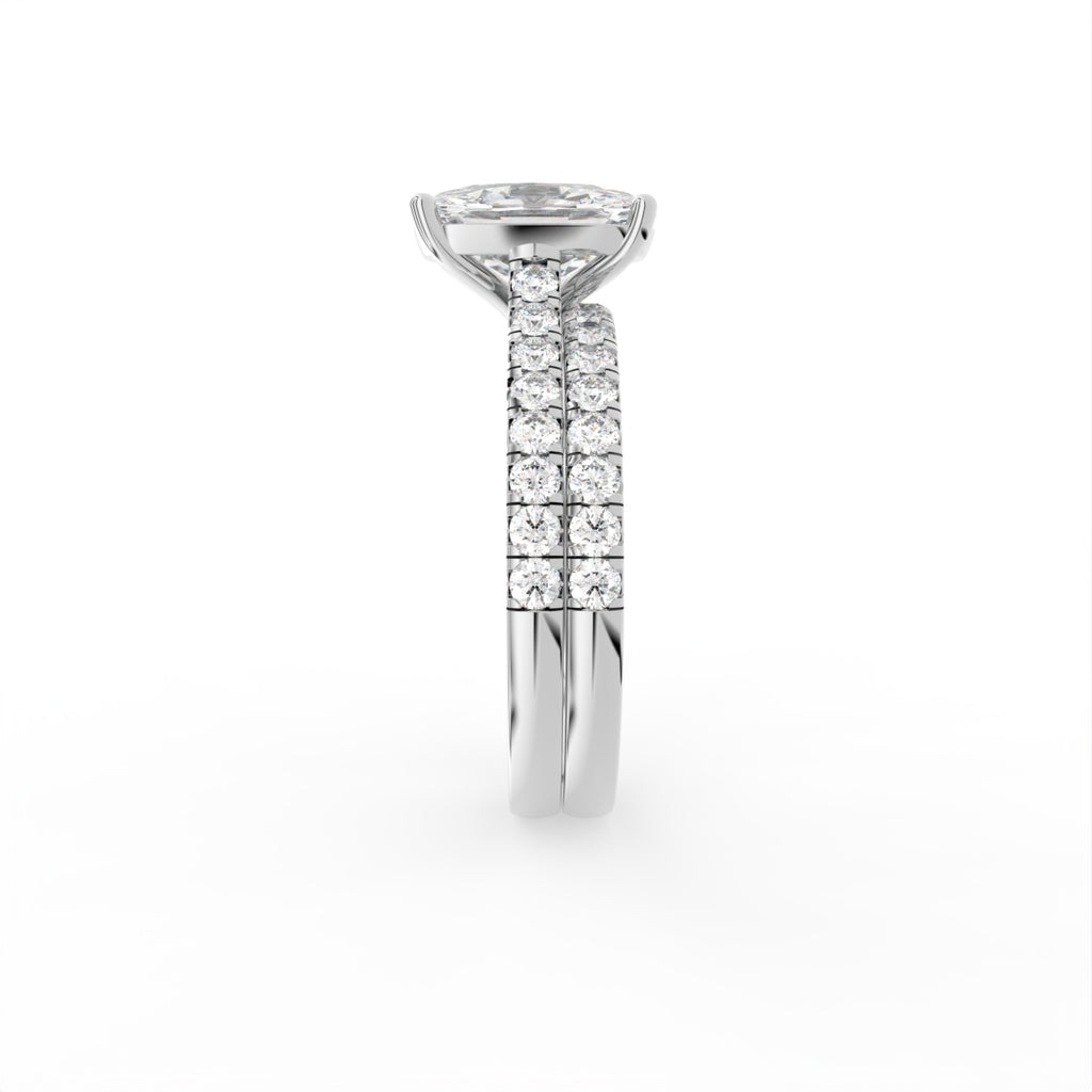 18K Solitaire Cushion Diamond Engagement Ring — SIDE
