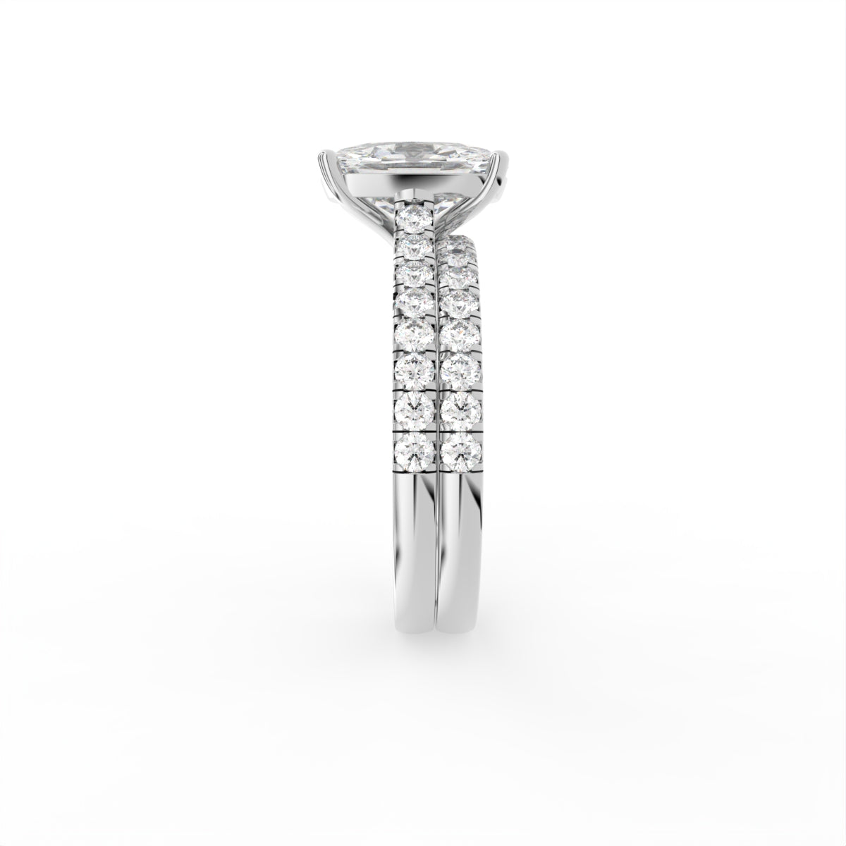 18K Solitaire Cushion Diamond Engagement Ring — SIDE