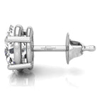 18K Oval Solitaire Diamond Earrings — SIDE VIEW