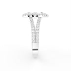 18K Halo Marquise Diamond Engagement Ring — SIDE