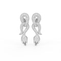 18K Snake Drop Bespoke Diamond Earrings — TOP