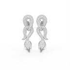 18K Snake Drop Bespoke Diamond Earrings — TOP