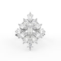 18K Floral Pear Diamond Ring — TOP