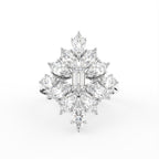 18K Floral Pear Diamond Ring — TOP